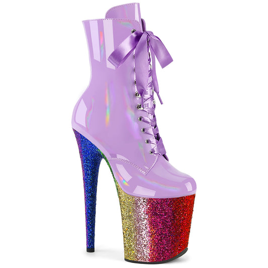 FLAMINGO-1020HG  Lavender Holo Patent/Rainbow Glitter