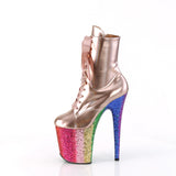 FLAMINGO-1020HG  Rose Gold Holo Patent/Rainbow Glitter