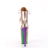 FLAMINGO-1020HG  Rose Gold Holo Patent/Rainbow Glitter