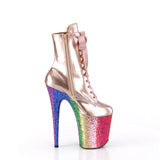 FLAMINGO-1020HG  Rose Gold Holo Patent/Rainbow Glitter