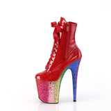 FLAMINGO-1020HG  Red Holo Patent/Rainbow Glitter