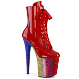 FLAMINGO-1020HG  Red Holo Patent/Rainbow Glitter