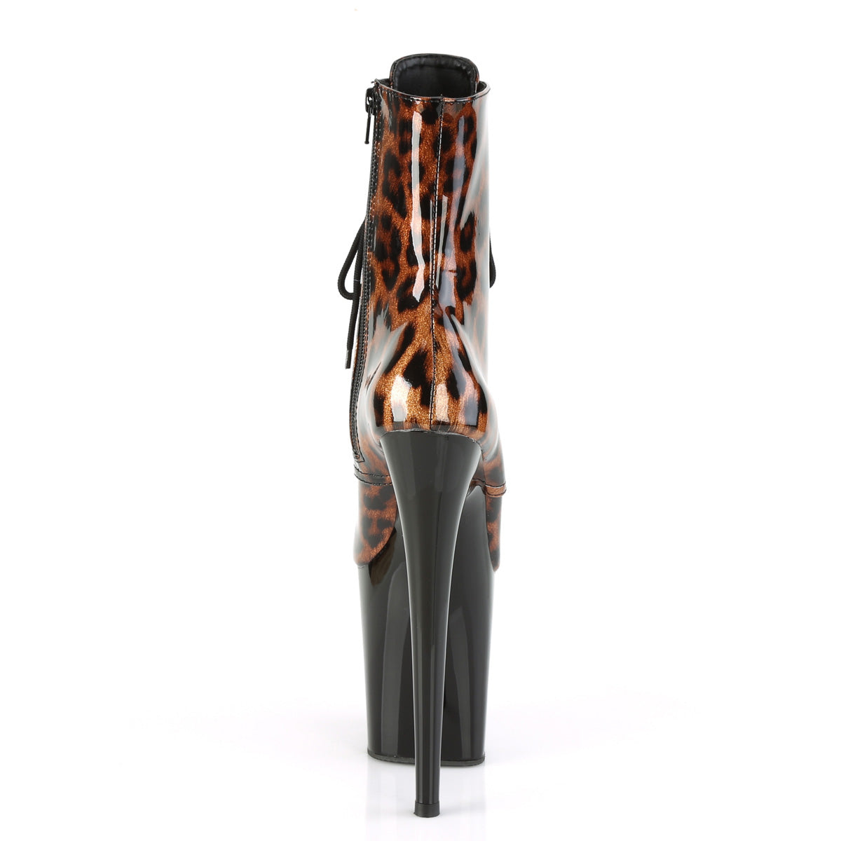 FLAMINGO-1020LP  Brown Leopard Print Patent/Black