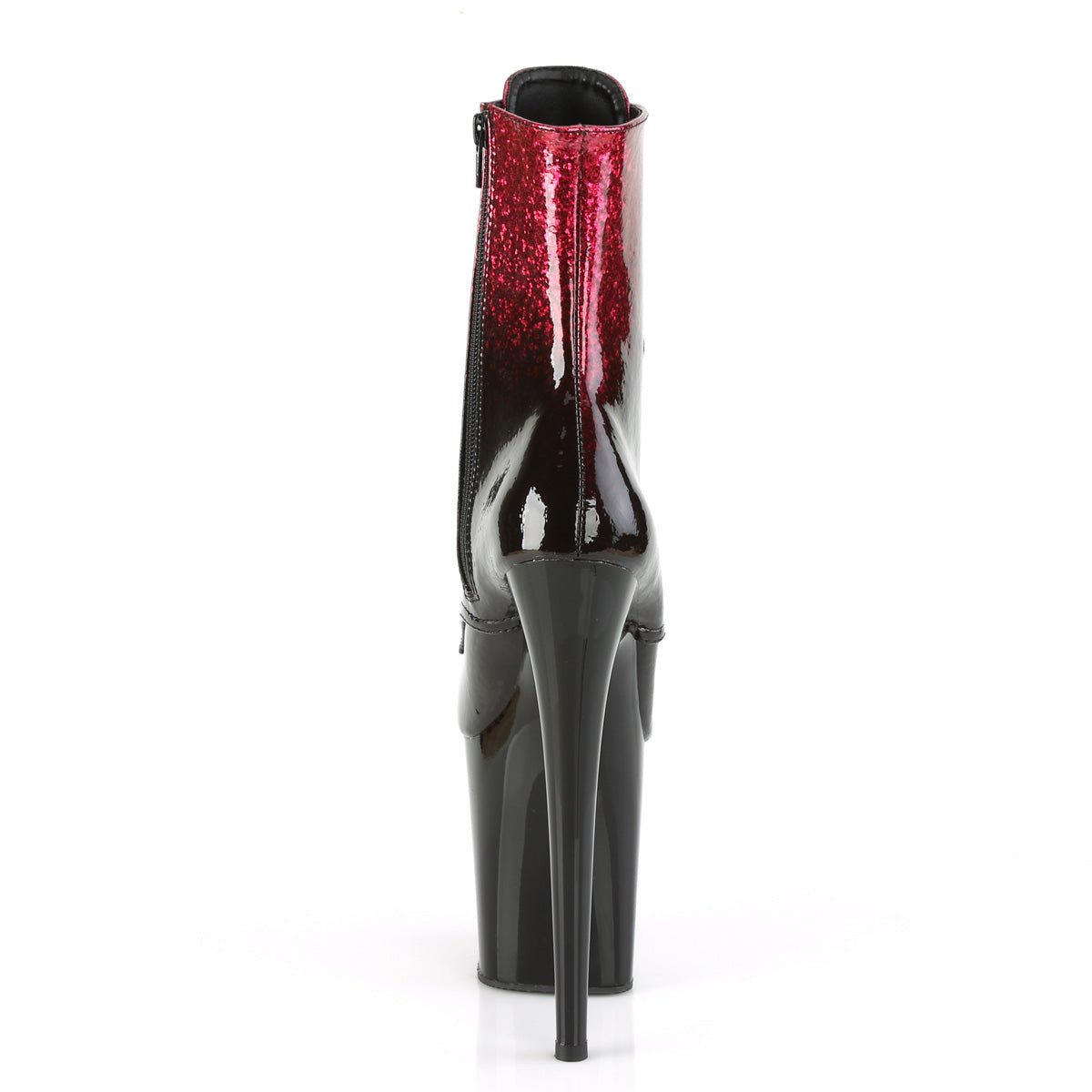 FLAMINGO-1020OMB  H. Pink-Burgundy Glittered Ombre Patent/Black