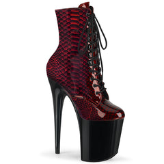 FLAMINGO-1020SP  Red Snake Print Patent/Black