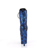 FLAMINGO-1040SPF  Blue Metallic Snake Print Fabric/M