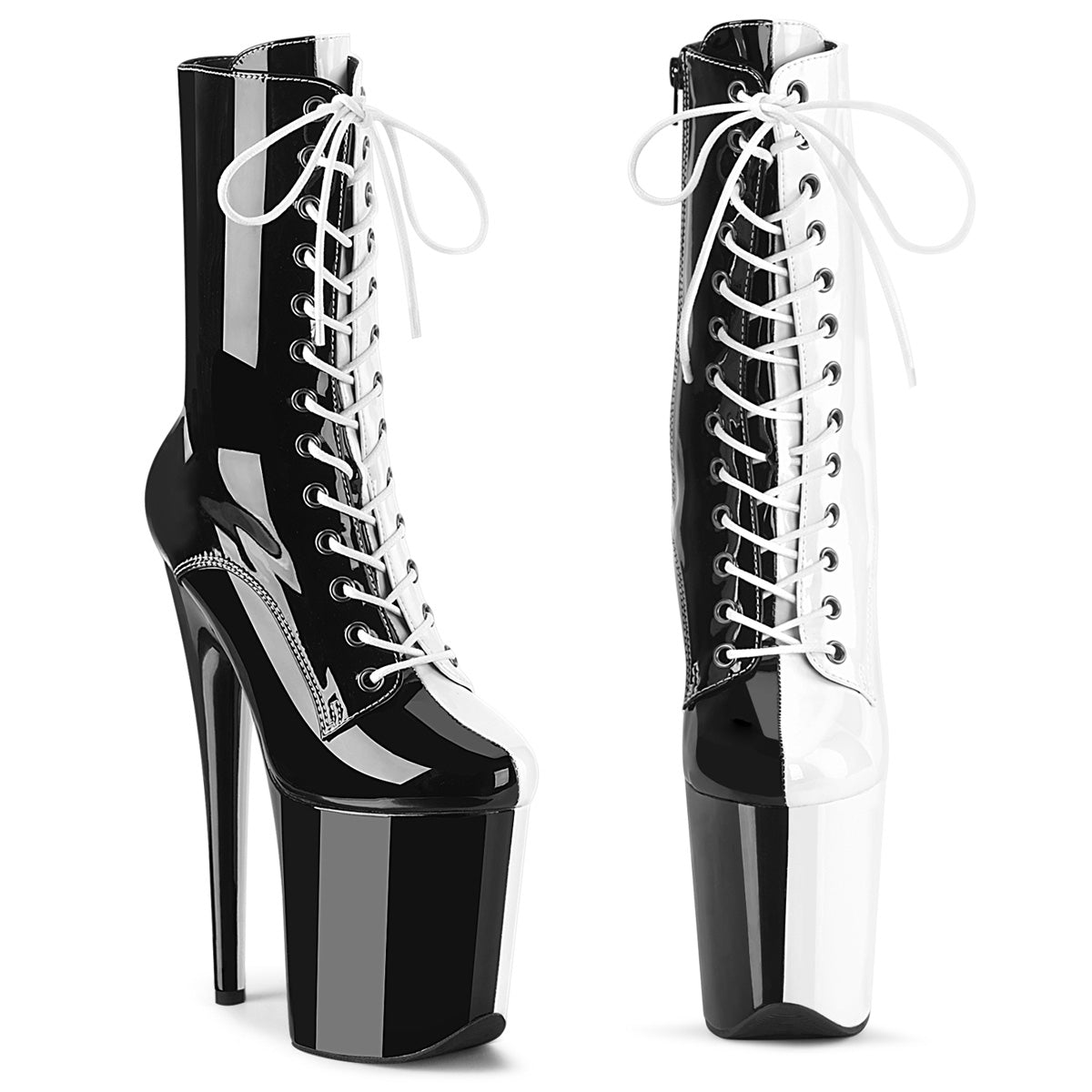 FLAMINGO-1040TT  Black-White Patent/Black-White