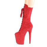FLAMINGO-1050FS  Red Faux Suede/Red Faux Suede