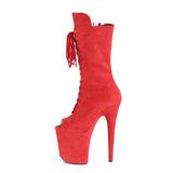 FLAMINGO-1051FS  Red Faux Suede/Red Faux Suede