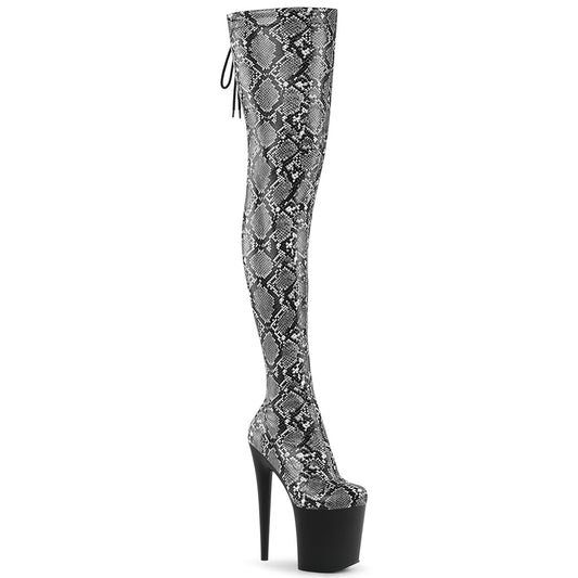 FLAMINGO-3008SP-BT  Grey-Black Snake Print/Black Matte