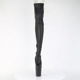 FLAMINGO-3850  Black Stretch Faux Leather/Black Matte