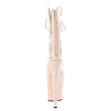 FLAMINGO-800-34FS  Clear-Beige Faux Suede/Beige Faux Suede