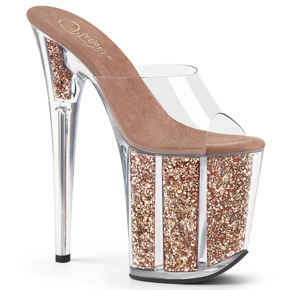 FLAMINGO-801G  Clear/Rose Gold Glitter Inserts