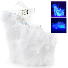 FLAMINGO-808F  Clear/Neon White Marabou Feather