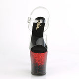 FLAMINGO-808SS  Clear/Black-Red Multi Glitter