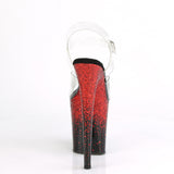 FLAMINGO-808SS  Clear/Black-Red Multi Glitter