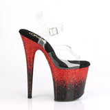 FLAMINGO-808SS  Clear/Black-Red Multi Glitter