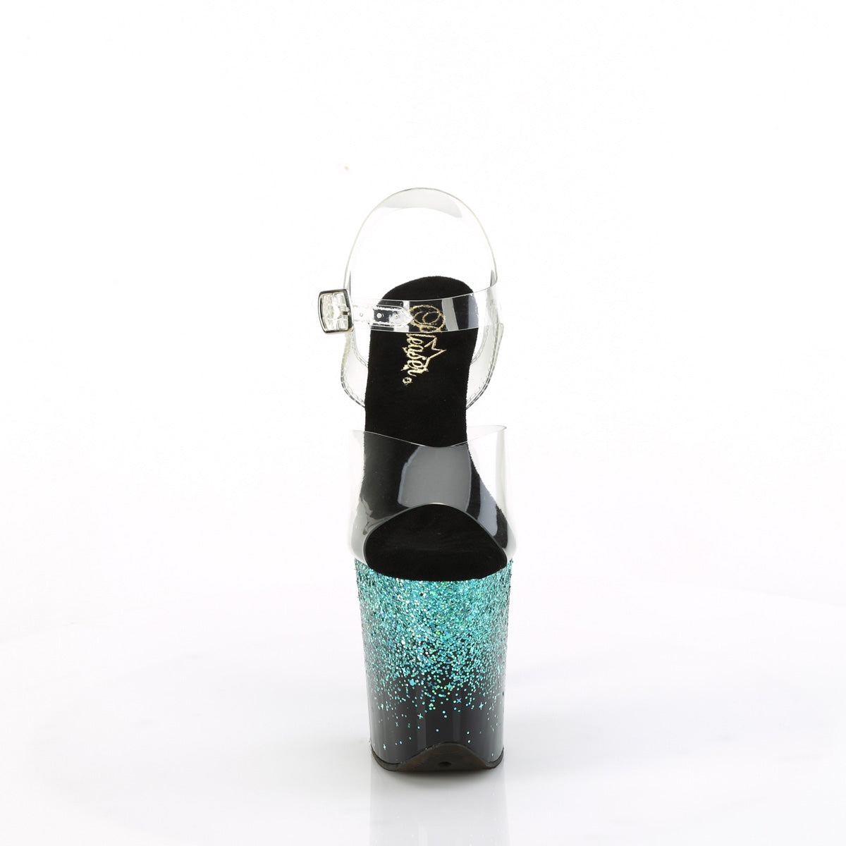 FLAMINGO-808SS  Clear/Black-Turquoise Multi Glitter