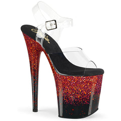 FLAMINGO-808SS  Clear/Black-Red Multi Glitter