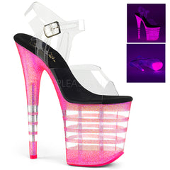 FLAMINGO-808UVLN  Clear/Neon Bubble Gum Pink Glitter