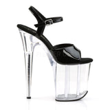 FLAMINGO-809  Black Patent/Clear