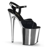 FLAMINGO-809  Black Patent/Silver Chrome