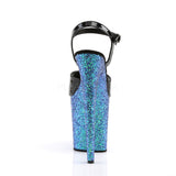 FLAMINGO-809LG  Black Patent/Blue Multi Glitter