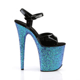 FLAMINGO-809LG  Black Patent/Blue Multi Glitter