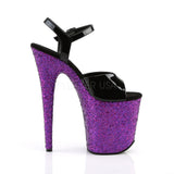 FLAMINGO-809LG  Black Patent/Purple Multi Glitter