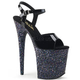 FLAMINGO-809LG  Black Patent/Black Multi Glitter