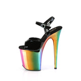 FLAMINGO-809RC  Black Patent/Rainbow Chrome