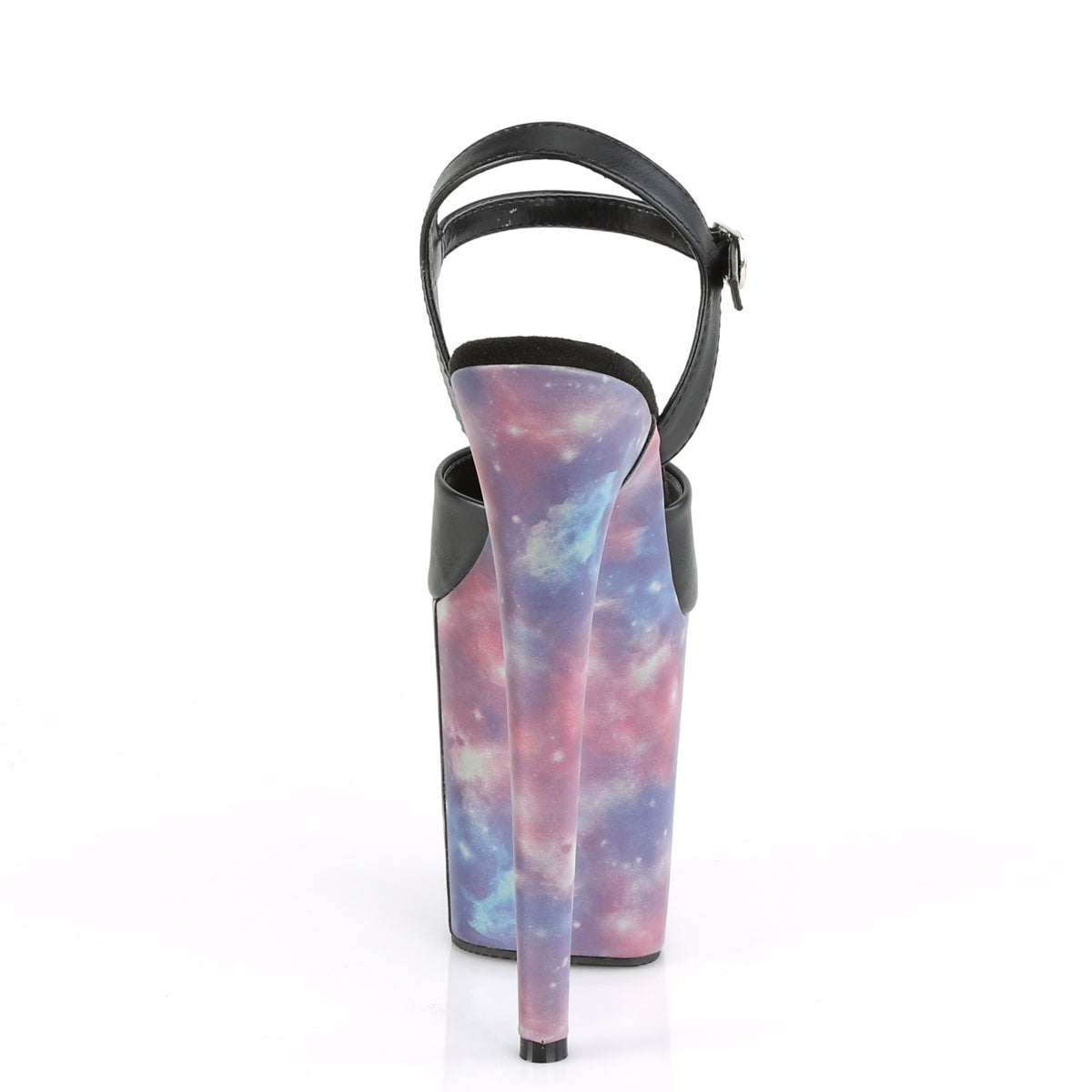 FLAMINGO-809REFL  Black Faux Leather/Purple-Blue Reflective