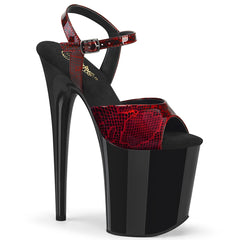 FLAMINGO-809SP  Red Snake Print Patent/Black