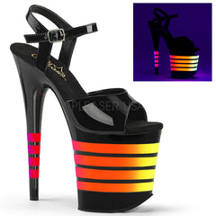 FLAMINGO-809UVLN  Black Patent/Black-Neon Lines