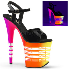 FLAMINGO-809UVLN  Black Patent/Neon Multi