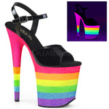 FLAMINGO-809UVRB  Black/Neon Rainbow Glitter