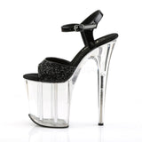 FLAMINGO-810  Black Glitter-Patent/Clear