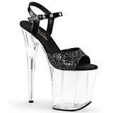 FLAMINGO-810  Black Glitter-Patent/Clear