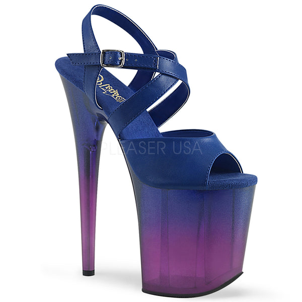 FLAMINGO-822T  Blue Faux Leather/Blue-Purple Ombre