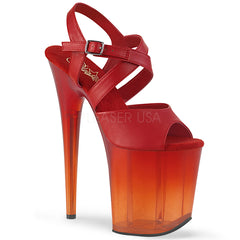 FLAMINGO-822T  Red Faux Leather/Faded Red