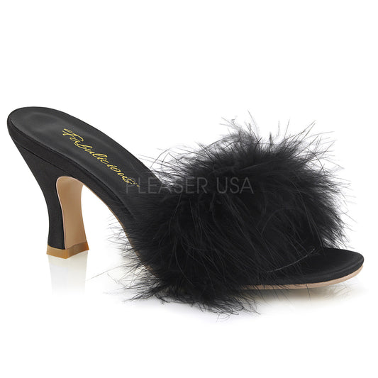 FLAPPER-01F  Black Pu-Fur
