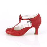 FLAPPER-11  Red Faux Leather