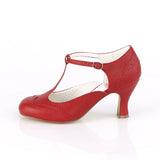 FLAPPER-26  Red Faux Leather