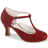 FLAPPER-26  Red Faux Leather