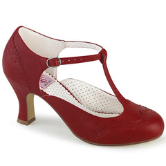 FLAPPER-26  Red Faux Leather