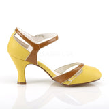 FLAPPER-27  Yellow-Tan Faux Leather