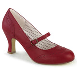 FLAPPER-32  Red Faux Leather