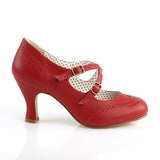 FLAPPER-35  Red Faux Leather