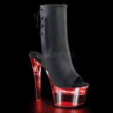 FLASHDANCE-1018-7  Black Faux Leather/Clear