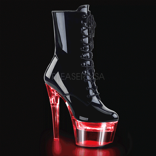FLASHDANCE-1020-7  Black Patent/Clear